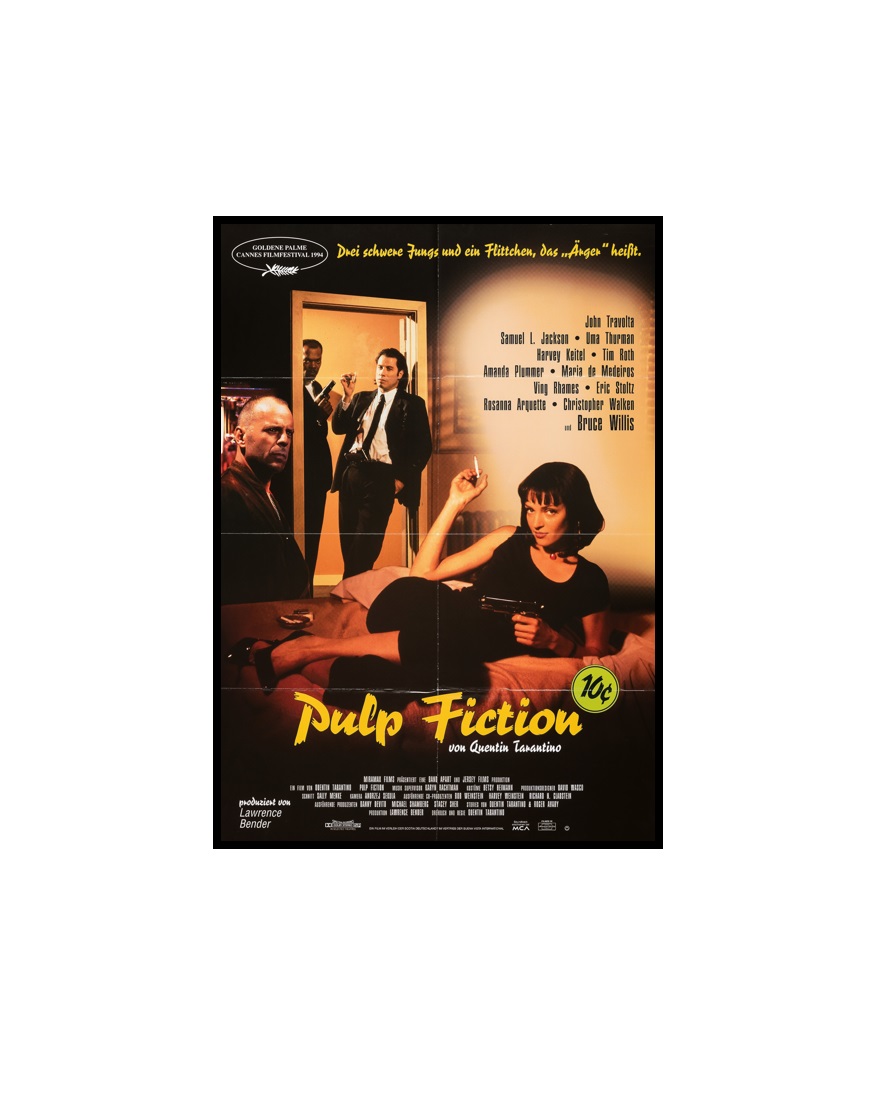 PULP FICTION - 2 Pulp Fiction 1994 Poster Alemanha MINI