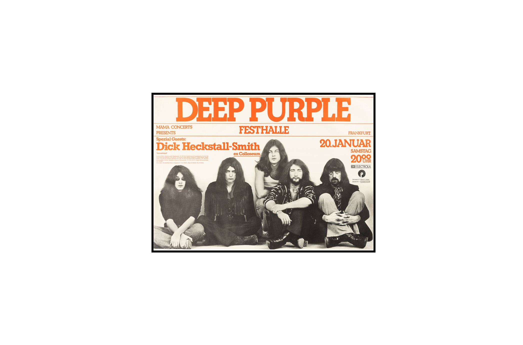 DEEP PURPLE - 3 Deep Purple 1973 Frankfurt, Germany Concert Poster MINI