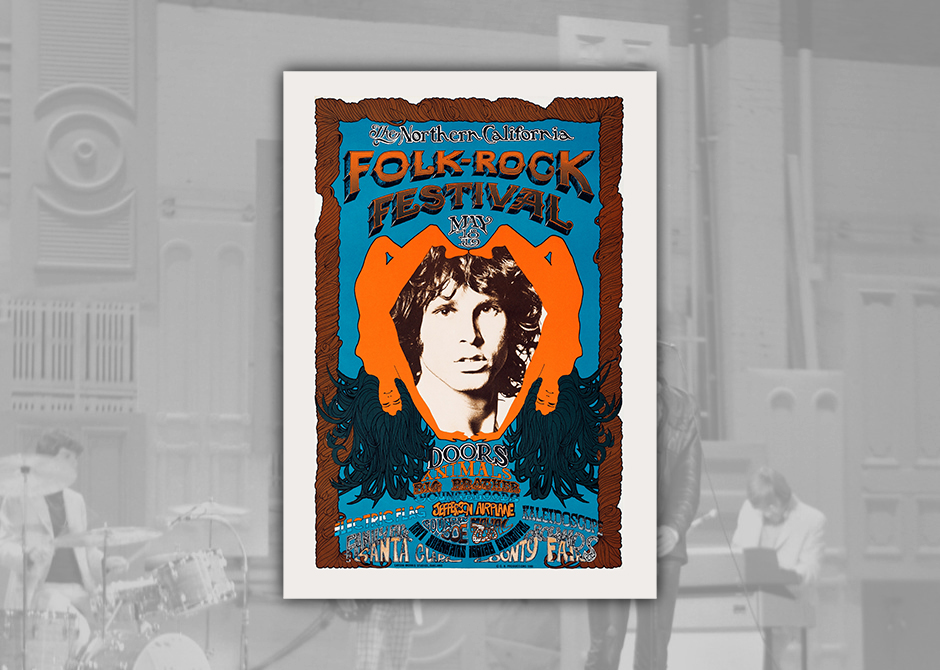 THE DOORS - 18 The Doors Northern California Folk-Rock Festival poster AOR-2.341 (1968). CAPA SITE