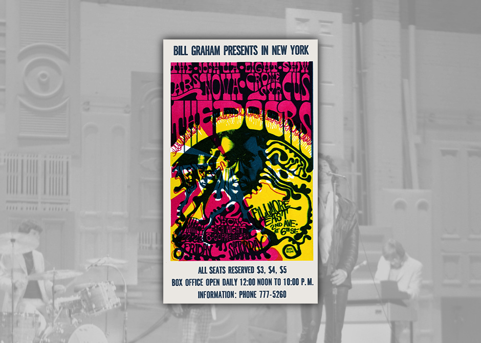 THE DOORS - 30 The Doors 1968 Fillmore East, New York City Concert Handbill CAPA SITE