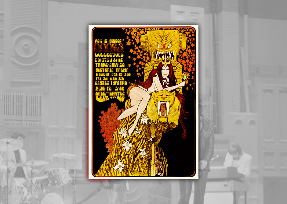THE DOORS - 41 The Doors 1967 Vancouver, Canada Dante's Inferno Concert Poster Signed by Bob Masse CAPA SITE