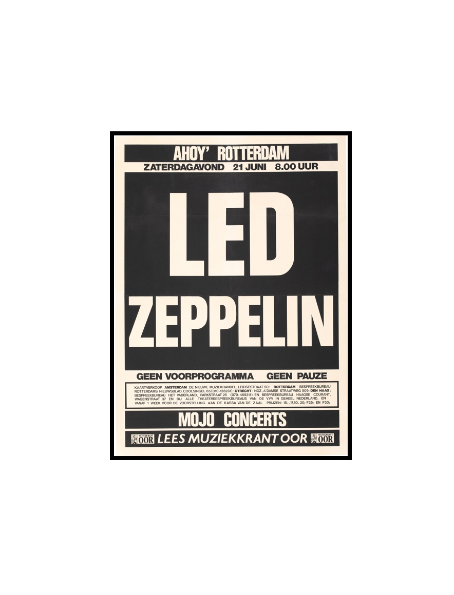 LED ZEPPELIN - 10 Led Zeppelin 1980 Rotterdam, Netherlands Large Concert Poster. MINI
