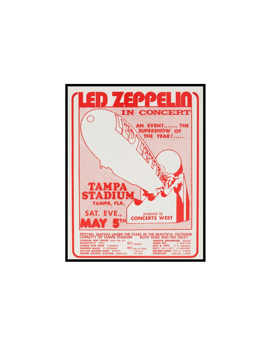 LED ZEPPELIN - 11 Led Zeppelin Tampa Stadium Concert Handbill (1973) MINI