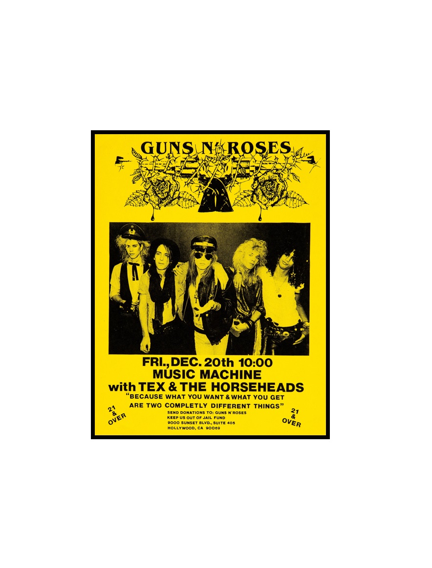 GUNS N ROSES - 4 Guns N' Roses 1985 Los Angeles Concert Handbill MINI