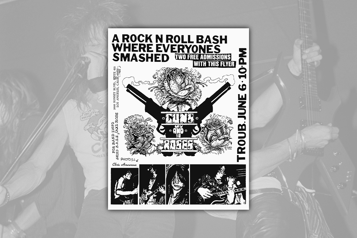 GUNS N ROSES - 1 Guns N' Roses Troubadour Concert Handbill ( June 1985) CAPA SITE